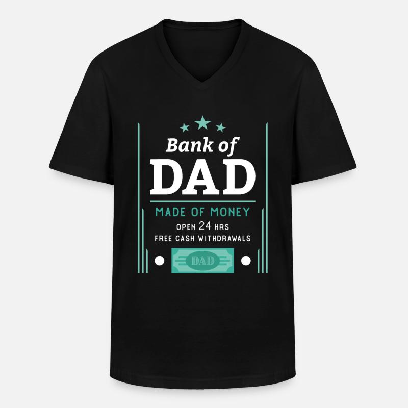Bank von Papa - Männer-T-Shirt mit V-Ausschnitt - Schwarz