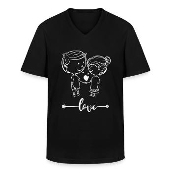 Love Couple Goals - Männer-T-Shirt mit V-Ausschnitt - Schwarz - Vorne - AI Model Male 178 dark (178cm)