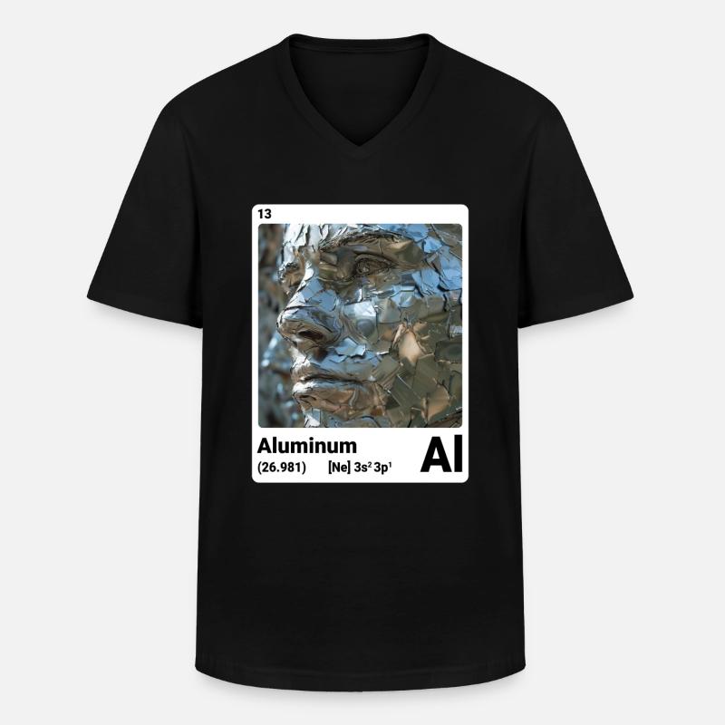 Periodensystem-Element Aluminium (Al) 013 - Männer-T-Shirt mit V-Ausschnitt - Schwarz