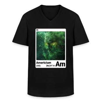 AI am Americium (wt) mode périodique nerd - T-shirt col V Homme - noir - Devant - AI Model Male 178 dark (178cm)