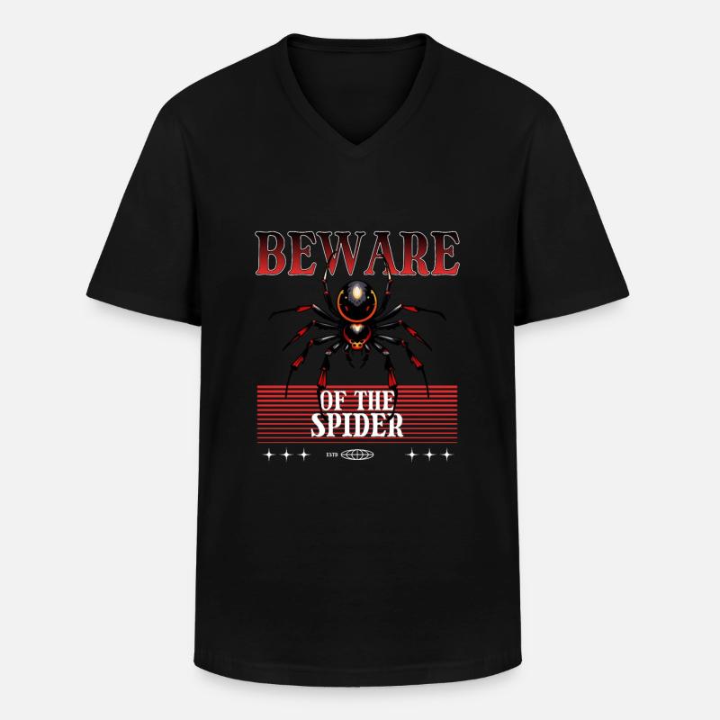Spinne - Männer-T-Shirt mit V-Ausschnitt - Schwarz