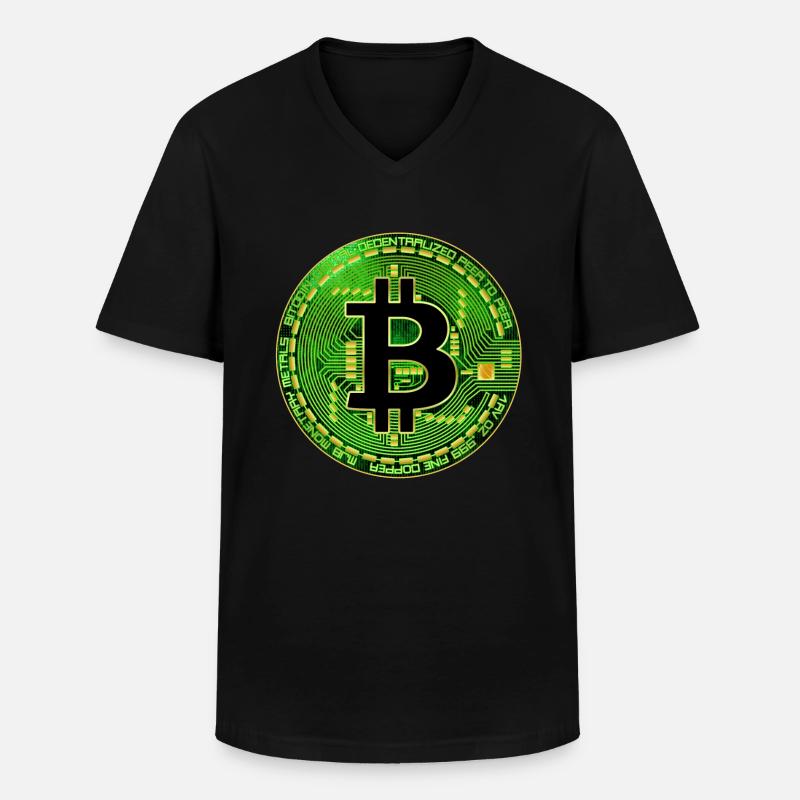Bitcoin - Männer-T-Shirt mit V-Ausschnitt - Schwarz