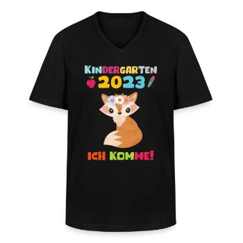 Kindergarten 2023 Ich Komme Mädchen Kita Geschenk - Männer-T-Shirt mit V-Ausschnitt - Schwarz - Vorne - AI Model Male 178 dark (178cm)