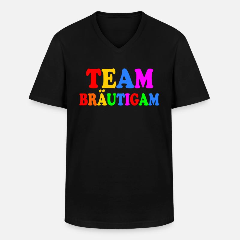 Team bräutigam - Männer-T-Shirt mit V-Ausschnitt - Schwarz
