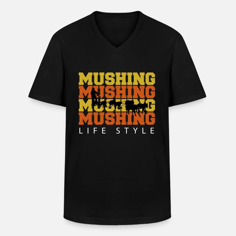mushing life style - Männer-T-Shirt mit V-Ausschnitt - Schwarz