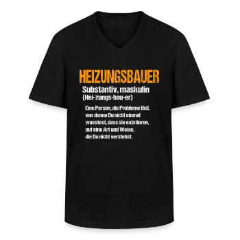 Heizungsbauer - Männer-T-Shirt mit V-Ausschnitt - Schwarz - Vorne - AI Model Male 178 dark (178cm)