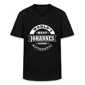 Johannes Personalisierter Geschenkname johannes - Männer-T-Shirt mit V-Ausschnitt - Schwarz - Vorne - AI Model Male 178 dark (178cm)