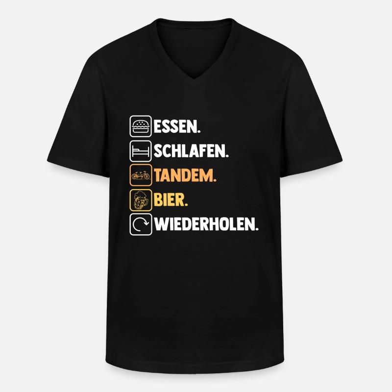 Fahrrad Radfahrer Bier Tandem - Männer-T-Shirt mit V-Ausschnitt - Schwarz