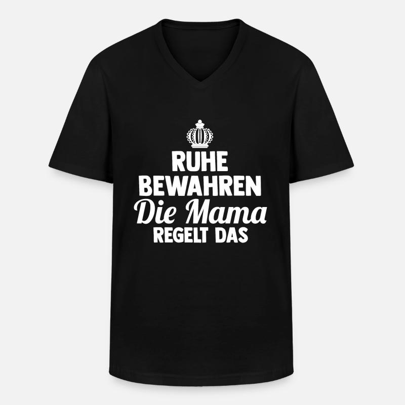 Mutter Mama - Männer-T-Shirt mit V-Ausschnitt - Schwarz