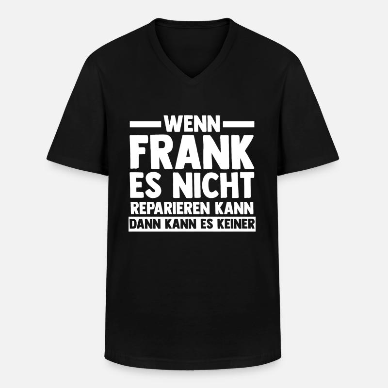 Frank - Männer-T-Shirt mit V-Ausschnitt - Schwarz