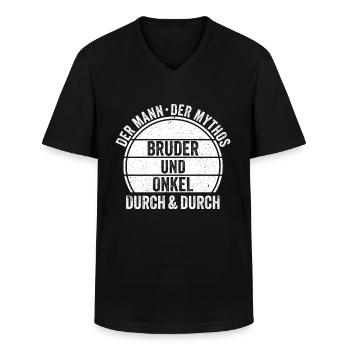 Bruder und Onkel - Männer-T-Shirt mit V-Ausschnitt - Schwarz - Vorne - AI Model Male 178 dark (178cm)