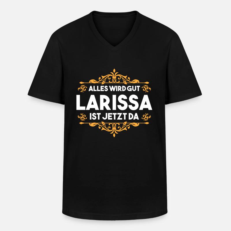 Larissa - Männer-T-Shirt mit V-Ausschnitt - Schwarz