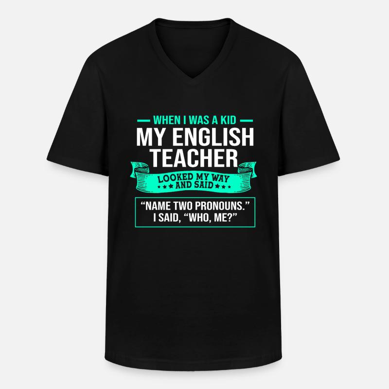 Grammatik Englisch Rechtschreibung - Männer-T-Shirt mit V-Ausschnitt - Schwarz