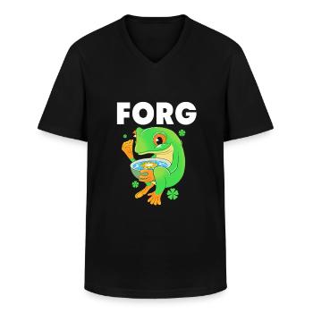 Tree Frog Frog - Men's V-Neck T-Shirt - black - Front - AI Model Male 178 dark (178cm)