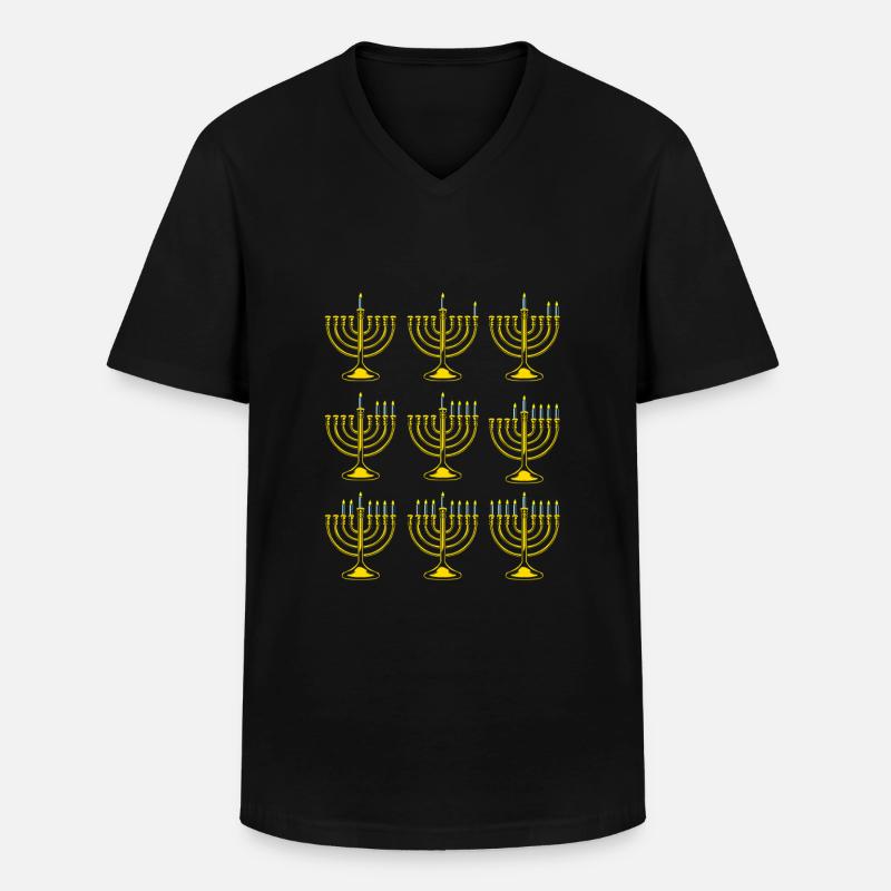 Hanukkah Chanukkah Hanukah - Männer-T-Shirt mit V-Ausschnitt - Schwarz