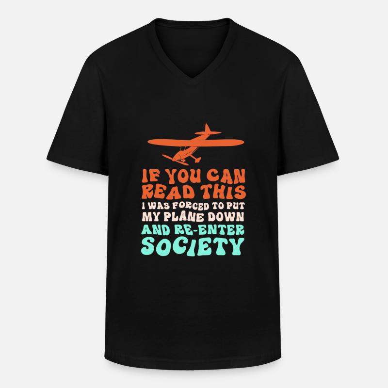 Modellflug Modellflugzeug - Männer-T-Shirt mit V-Ausschnitt - Schwarz