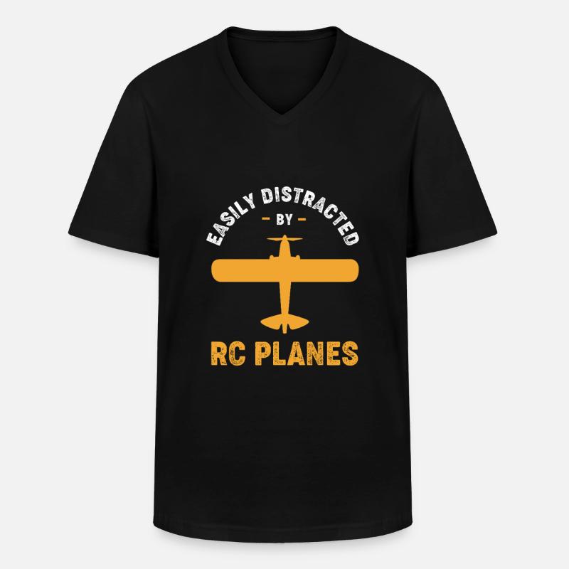 Modellflugzeug Modellflug - Männer-T-Shirt mit V-Ausschnitt - Schwarz