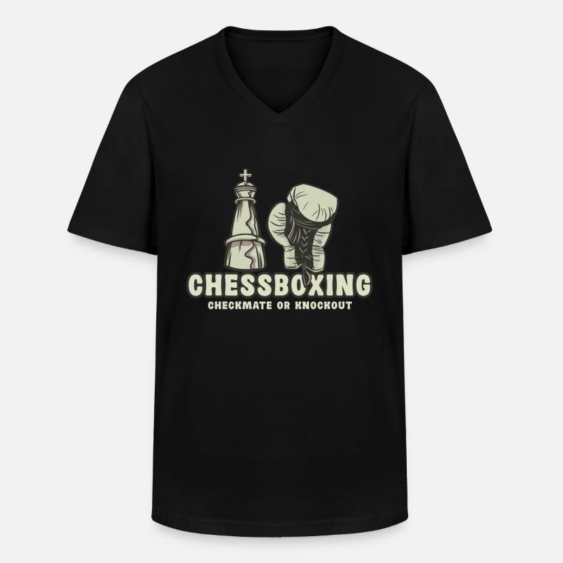 Schachboxen - Schachmatt Oder Knockout Schachboxen - Männer-T-Shirt mit V-Ausschnitt - Schwarz
