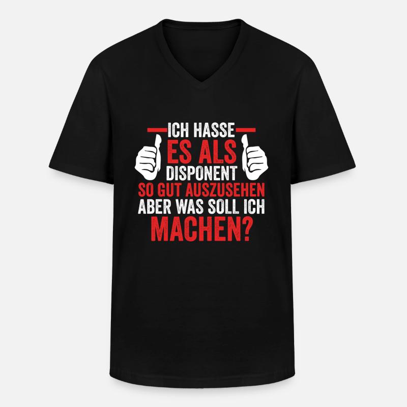 Disponent - Männer-T-Shirt mit V-Ausschnitt - Schwarz