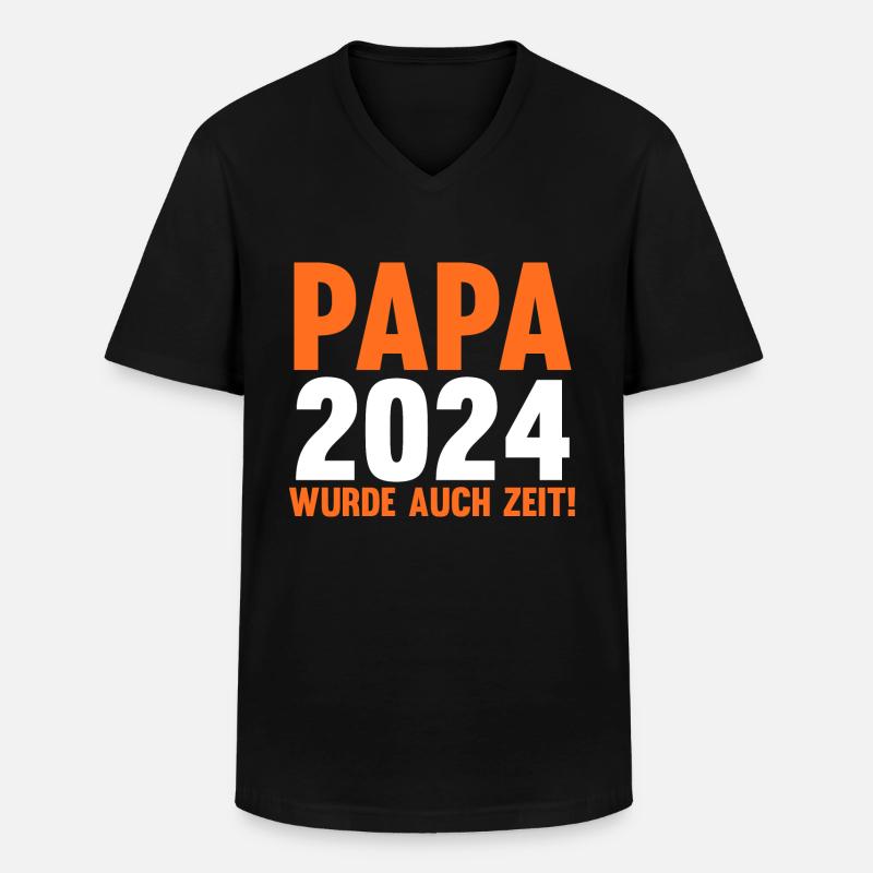 Werdender Papa 2039 - Männer-T-Shirt mit V-Ausschnitt - Schwarz
