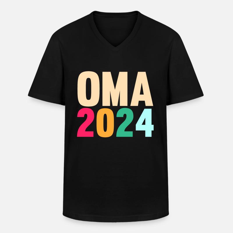 Werdende Oma 2024 - Männer-T-Shirt mit V-Ausschnitt - Schwarz