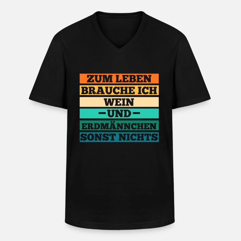 Wein Erdmännchen - Männer-T-Shirt mit V-Ausschnitt - Schwarz