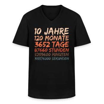 10 Jahre Geburtstag Hochzeitstag Jubiläum - Männer-T-Shirt mit V-Ausschnitt - Schwarz - Vorne - AI Model Male 178 dark (178cm)