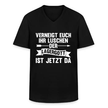Lagergott Gabelstapler Logistiker Lagerist Stapler - Männer-T-Shirt mit V-Ausschnitt - Schwarz - Vorne - AI Model Male 178 dark (178cm)