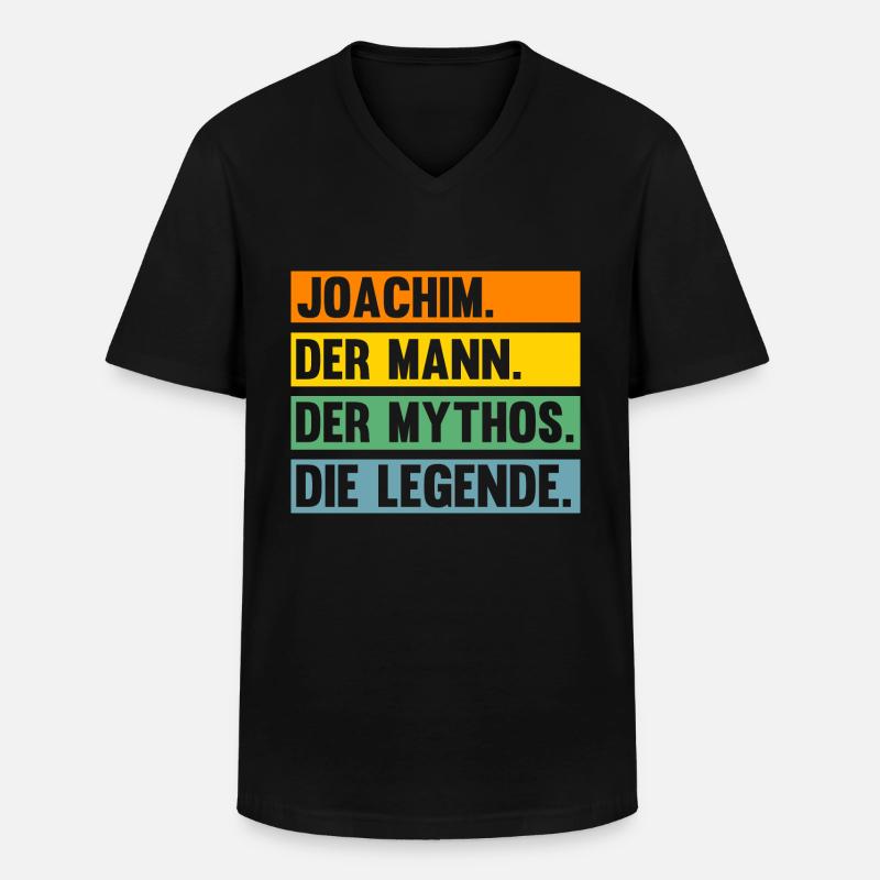 Joachim - Männer-T-Shirt mit V-Ausschnitt - Schwarz