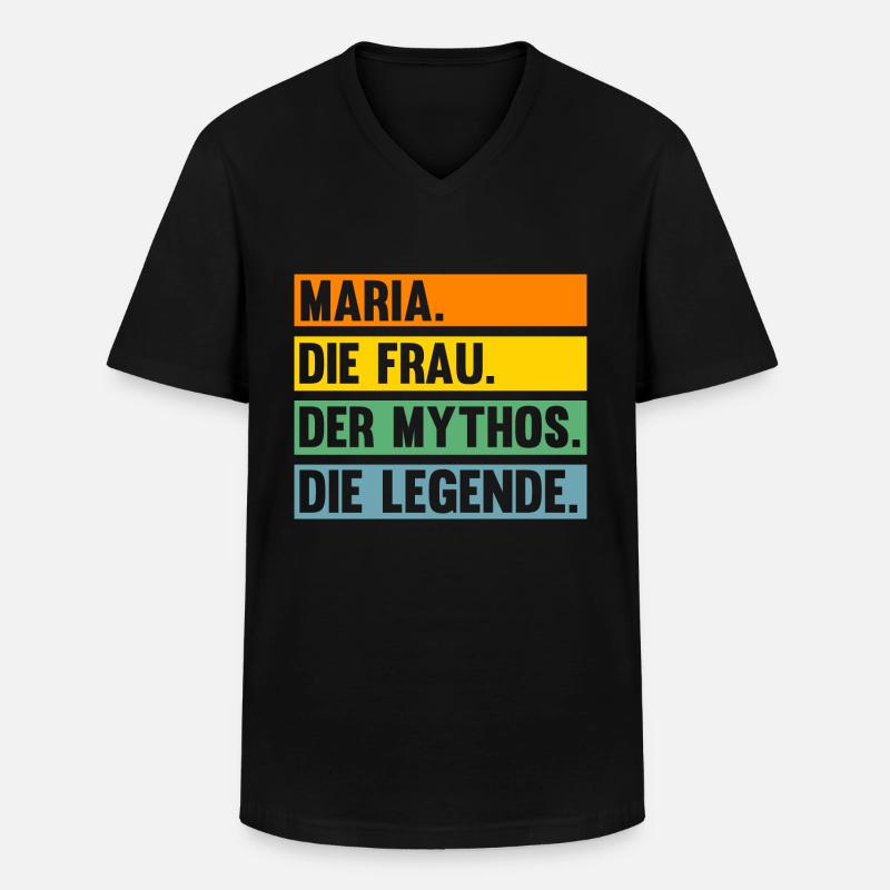 Maria - Männer-T-Shirt mit V-Ausschnitt - Schwarz