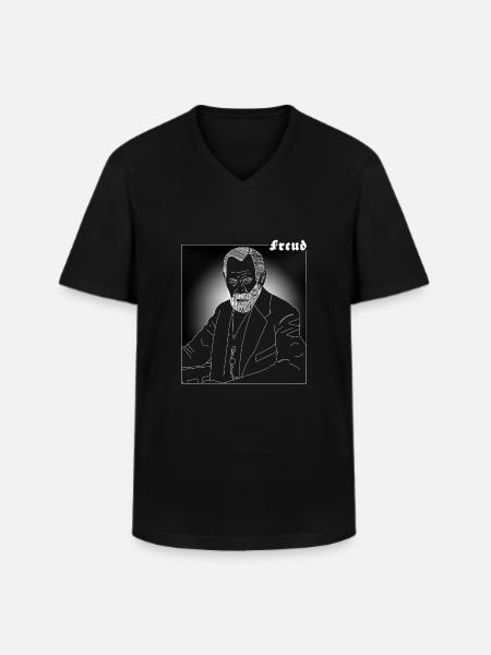 Sigmund Freud, psychoanalysis - Men's V-Neck T-Shirt - black