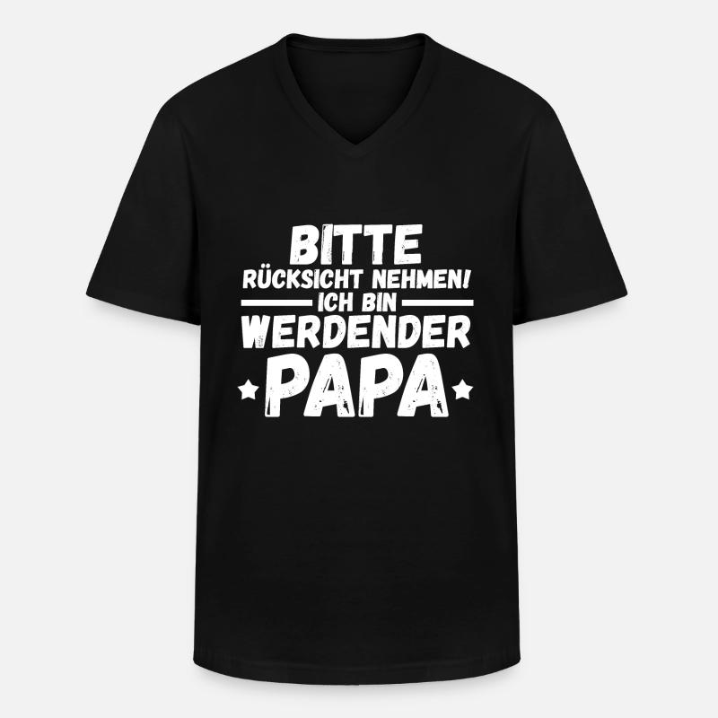 Werdender Papa - Männer-T-Shirt mit V-Ausschnitt - Schwarz