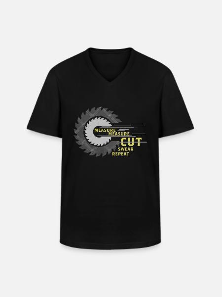 Measure Cut Swear Repeat Carpenter - Men's V-Neck T-Shirt - black