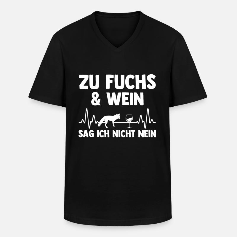 Fuchs - Männer-T-Shirt mit V-Ausschnitt - Schwarz