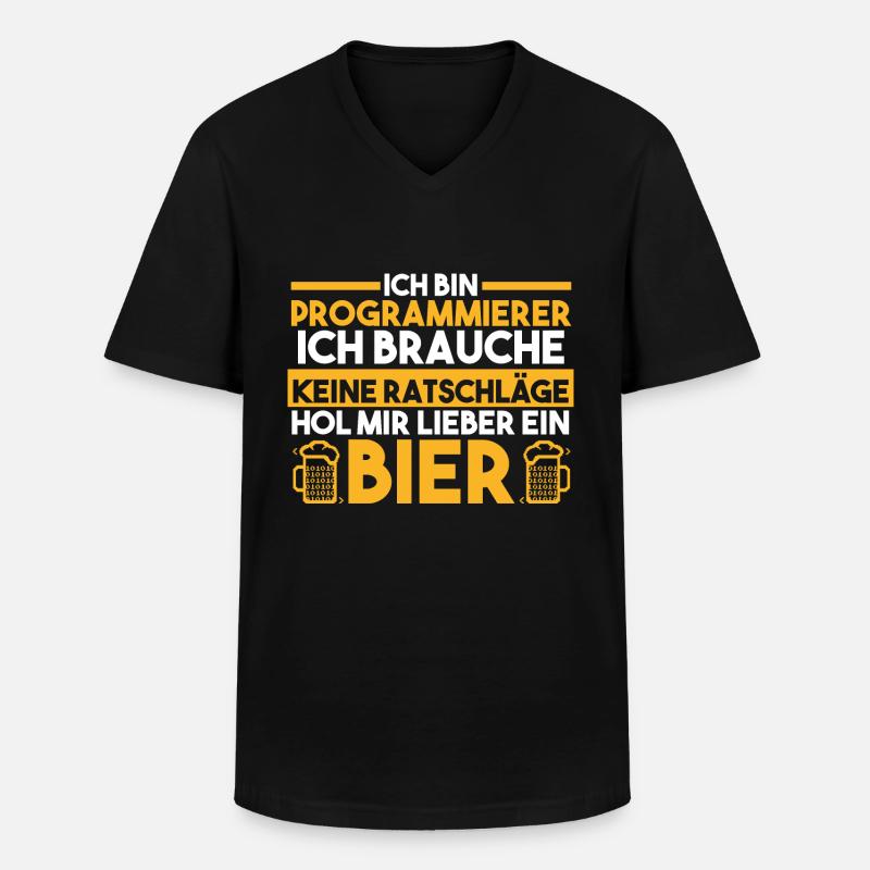 Programmieren Entwickler Coder Bier Programmierer - Männer-T-Shirt mit V-Ausschnitt - Schwarz