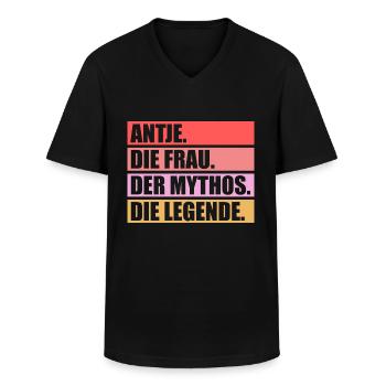 Antje - Männer-T-Shirt mit V-Ausschnitt - Schwarz - Vorne - AI Model Male 178 dark (178cm)