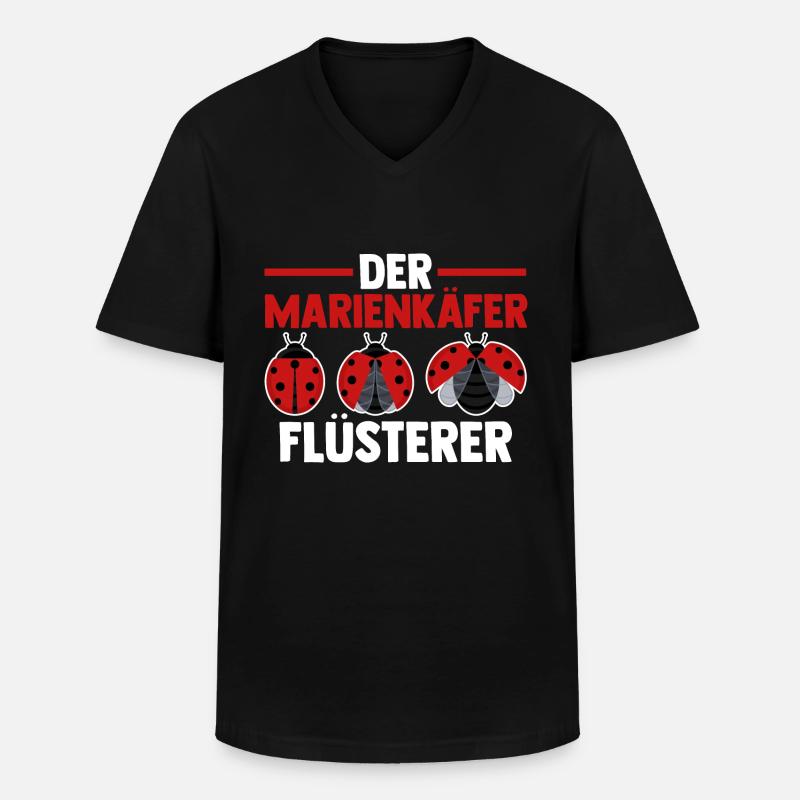 Marienkäfer - Männer-T-Shirt mit V-Ausschnitt - Schwarz