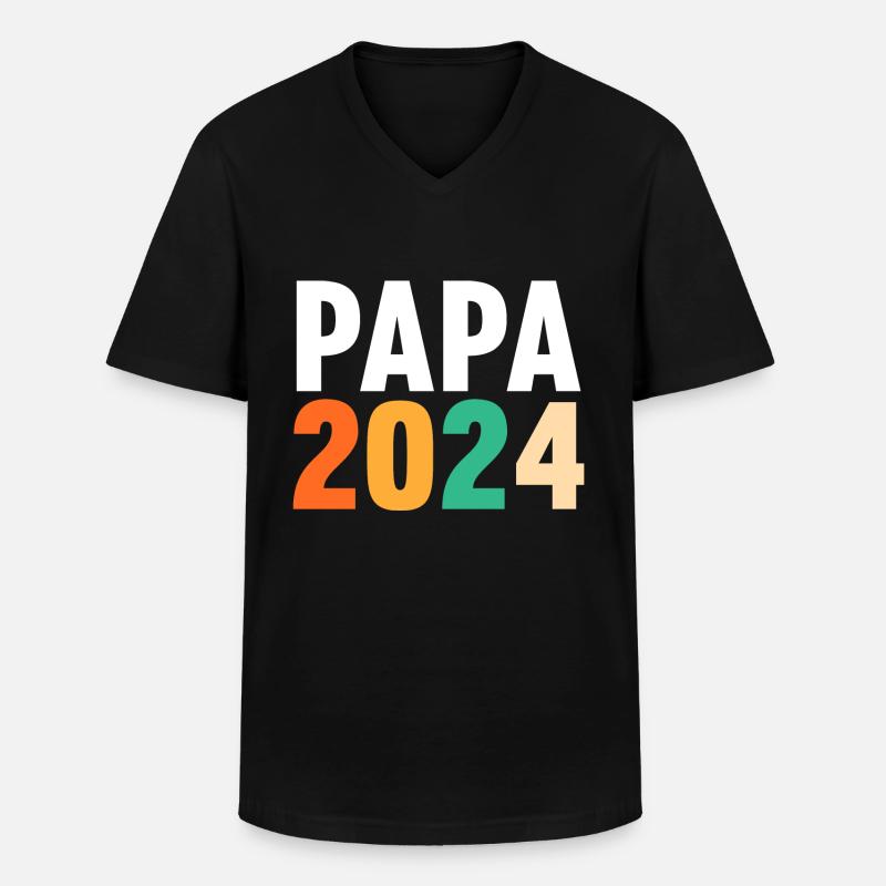 Werdender Papa 2037 - Männer-T-Shirt mit V-Ausschnitt - Schwarz
