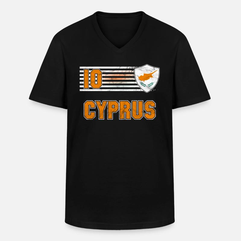 Zypern - Männer-T-Shirt mit V-Ausschnitt - Schwarz