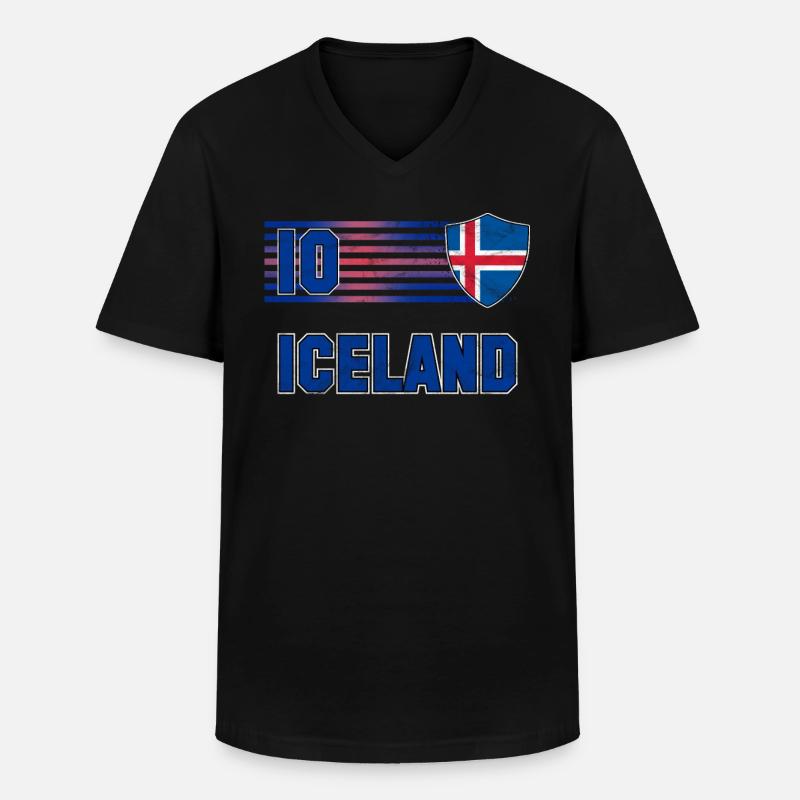 Island - Männer-T-Shirt mit V-Ausschnitt - Schwarz
