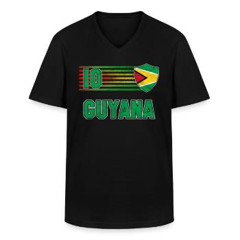 Guyana - Men's V-Neck T-Shirt - black - Front - AI Model Male 178 dark (178cm)