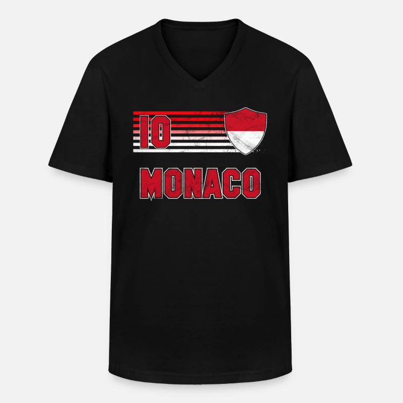 Monaco - Männer-T-Shirt mit V-Ausschnitt - Schwarz