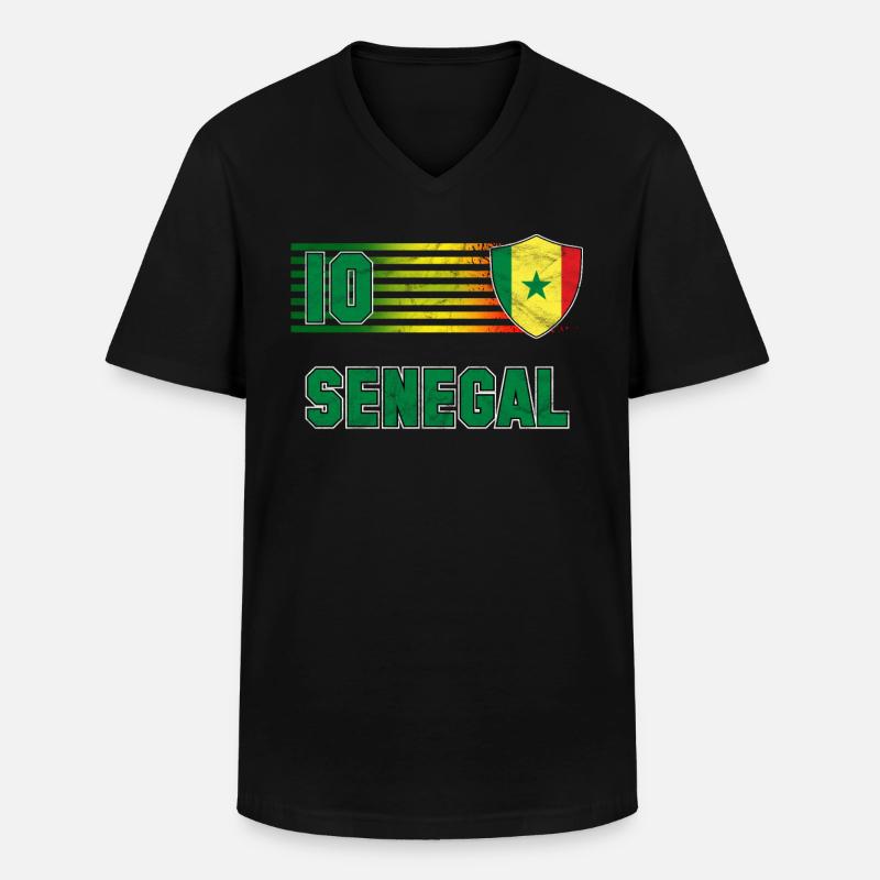 Senegal - Männer-T-Shirt mit V-Ausschnitt - Schwarz
