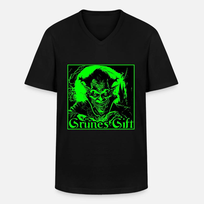 Dracula, grünes Gift - Männer-T-Shirt mit V-Ausschnitt - Schwarz