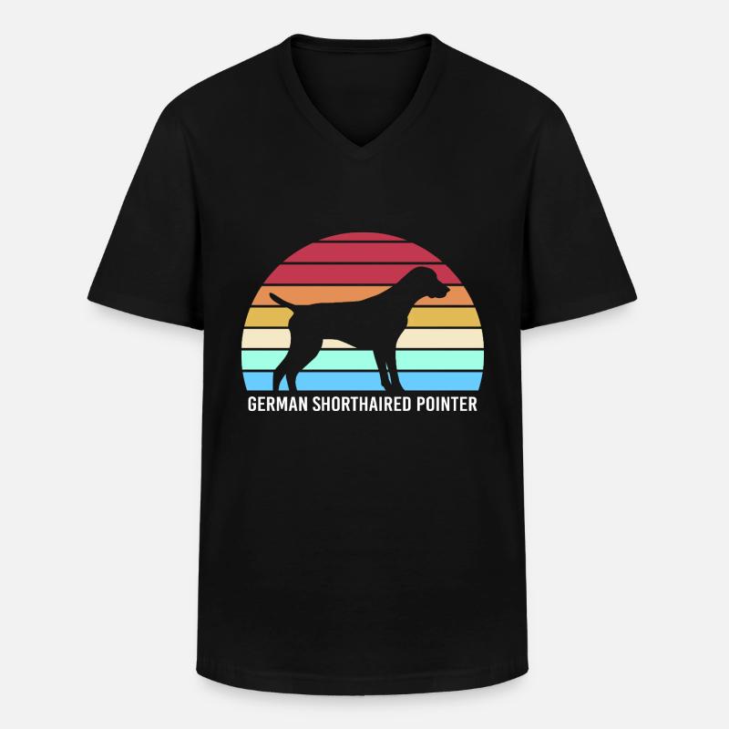 Deutsch Kurzhaar Hund German Pointer - Männer-T-Shirt mit V-Ausschnitt - Schwarz