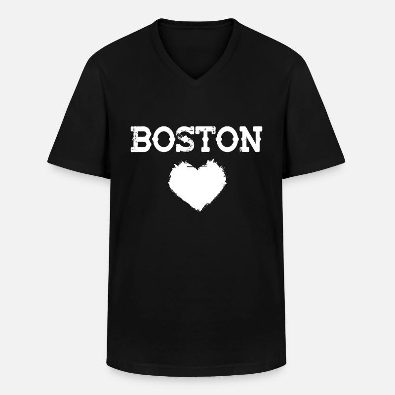 Boston - Männer-T-Shirt mit V-Ausschnitt - Schwarz