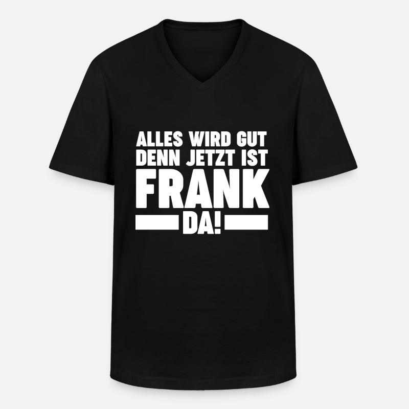 Frank - Männer-T-Shirt mit V-Ausschnitt - Schwarz