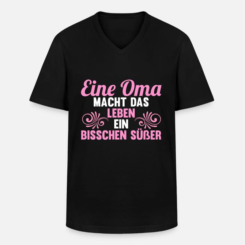Großmutter Oma - Männer-T-Shirt mit V-Ausschnitt - Schwarz