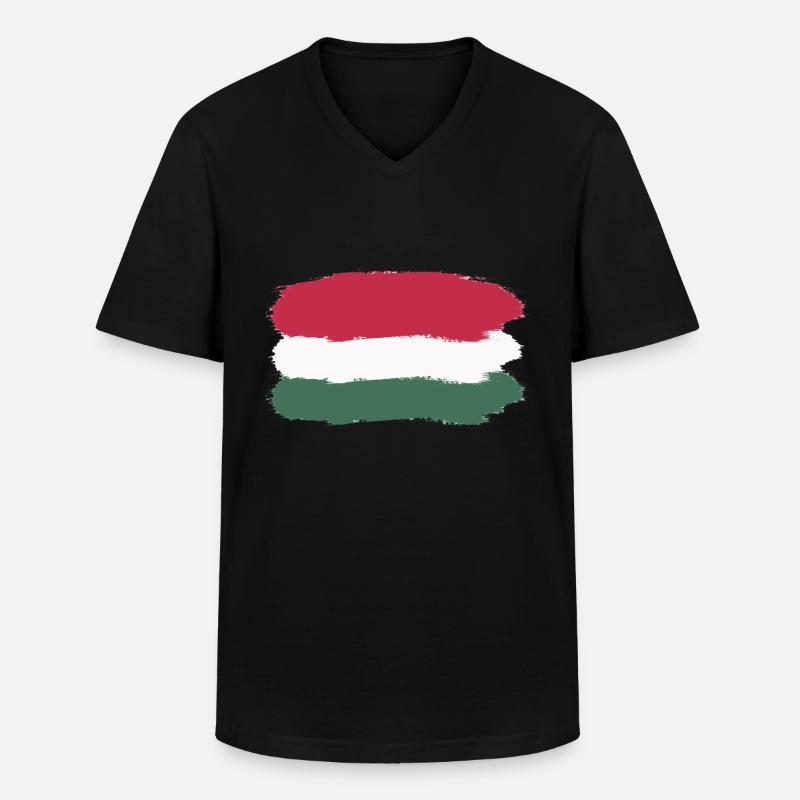 Ungarn - Männer-T-Shirt mit V-Ausschnitt - Schwarz