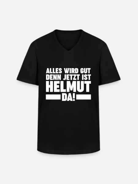Helmut - Männer-T-Shirt mit V-Ausschnitt - Schwarz